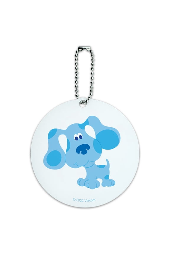 Happy Blue's Clues Round Luggage ID Tag Card Suitcase Carry-On