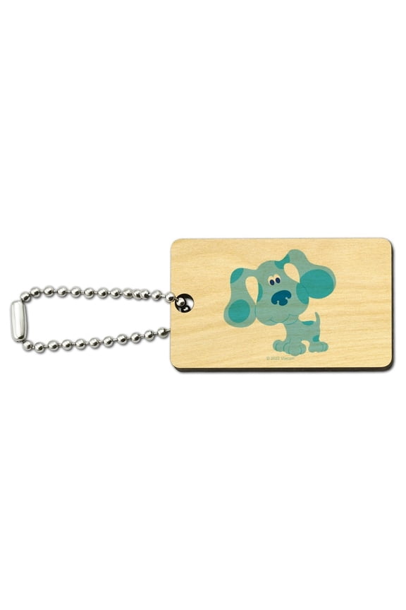 Happy Blue's Clues Wood Wooden Rectangle Keychain Key Ring