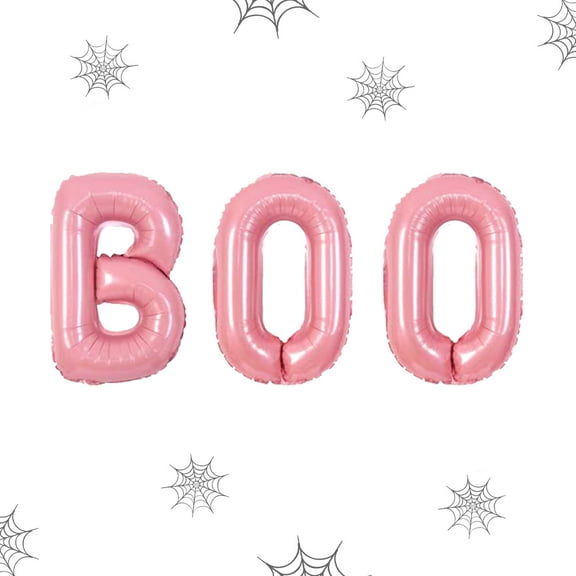 Happy Boo Day Halloween Baby Shower Party Decorations, Pink Boo Foil Balloons, Cute Ghost Foil Balloon, for Baby Girl Halloween Birthday Indoor Outdoor Party Supplies