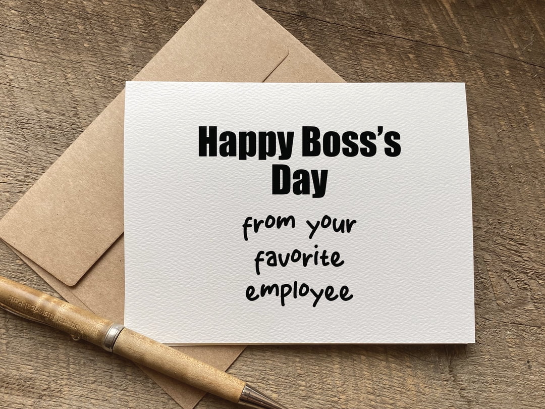 Heartwarming Boss's Day Card - Thank You Greeting Card For Leader From Employee