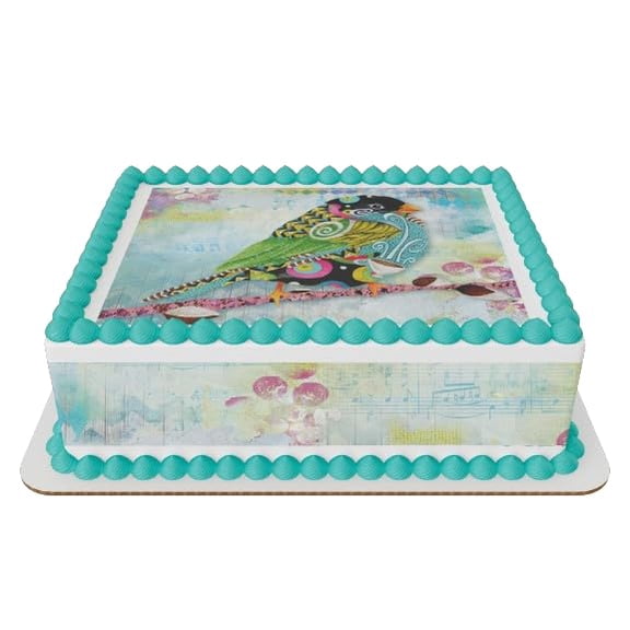 Happy Bright Bird Edible Icing Sheets- Assorted Image Cake Toppers-Frosting Sheets- Cookies- Cupcake Toppers (1/4 Sheet)