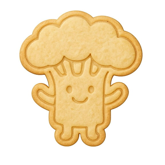 Happy Broccoli Buddy Cookie Cutter & Stamp 4x2.8" for Baking Fondant Clay Gifts