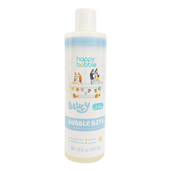 Happy Bubble Bluey Bubble Bath, Rainbow Raspberry Scented, 16oz, All Skin Types
