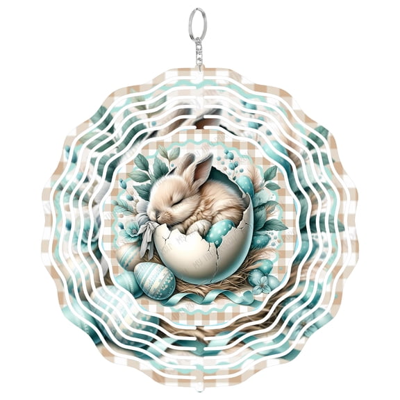Happy Bunny Easter Greeting 3D Wind Spinner, Sublimation Design, Kids Room Holiday Decor