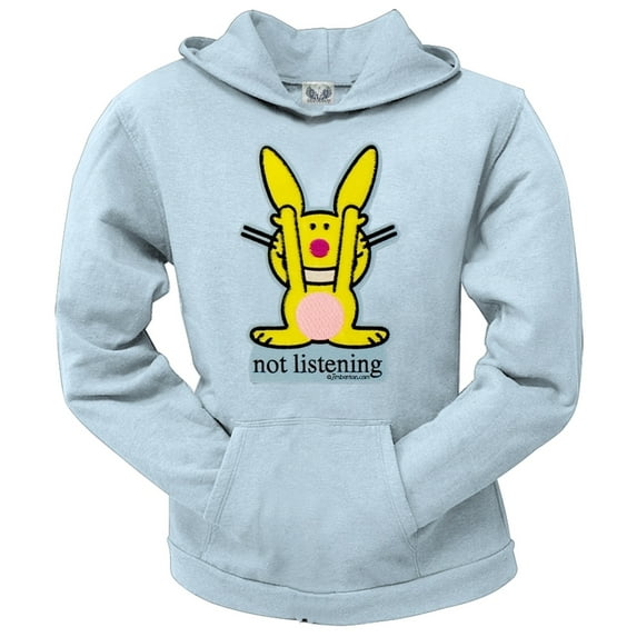Happy Bunny - Not Listening Juniors Hoodie - Small