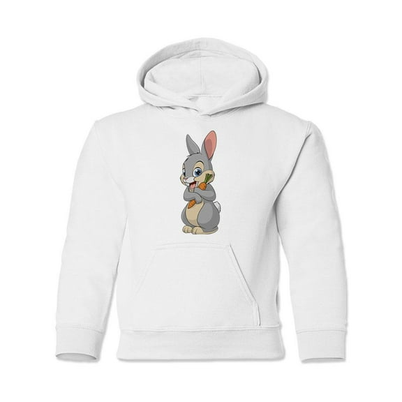 Happy Bunny With Carrot Hoodie Juniors -Image by Shutterstock, Large