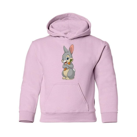 Happy Bunny With Carrot Hoodie Juniors -Image by Shutterstock, x-Large
