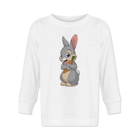 Happy Bunny With Carrot Long Sleeve Toddler -Image by Shutterstock,  2 Toddler
