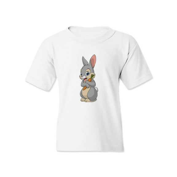 Happy Bunny With Carrot T-Shirt Juniors -Image by Shutterstock,  Small