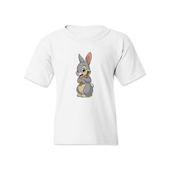 Happy Bunny With Carrot T-Shirt Juniors -Image by Shutterstock, x-Small