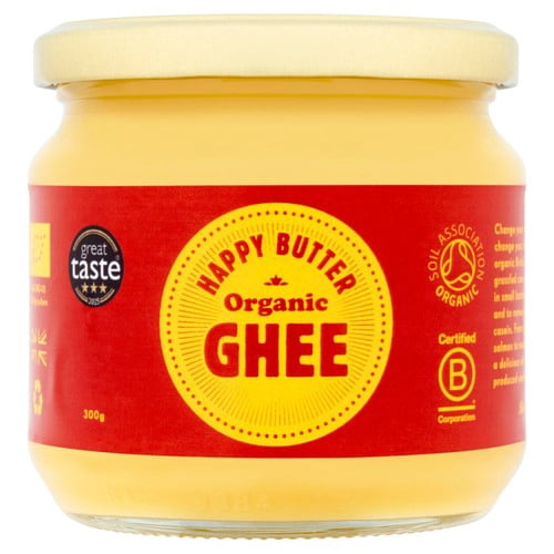 Happy Butter Organic West Country Ghee 300g, British Import (Pack of 2)
