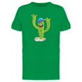 thumbnail image 1 of Happy Cactus Laughing Blue Hat Tee Men's -Image by Shutterstock, 1 of 2