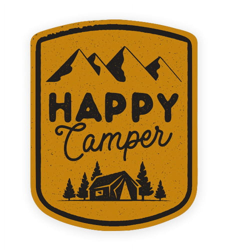 Happy Camper - 3" Vinyl Sticker - For Car Laptop I-Pad Phone Helmet ...