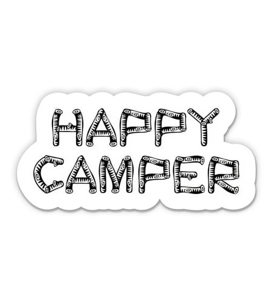 Happy Camper Camp Hiking Outdoor - 8" Vinyl Sticker - For Car Laptop I ...