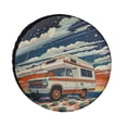 thumbnail image 1 of Happy Camper Camper Spare Tire Cover Camper Trailer Campfire Weatherproof Universal Wheel Protectors for Camper Truck Travel Trailer 12 Inch, 1 of 8