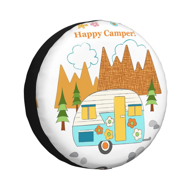 Happy Camper Camping Spare Wheel Cover for Suzuki Mitsubish 4WD SUV