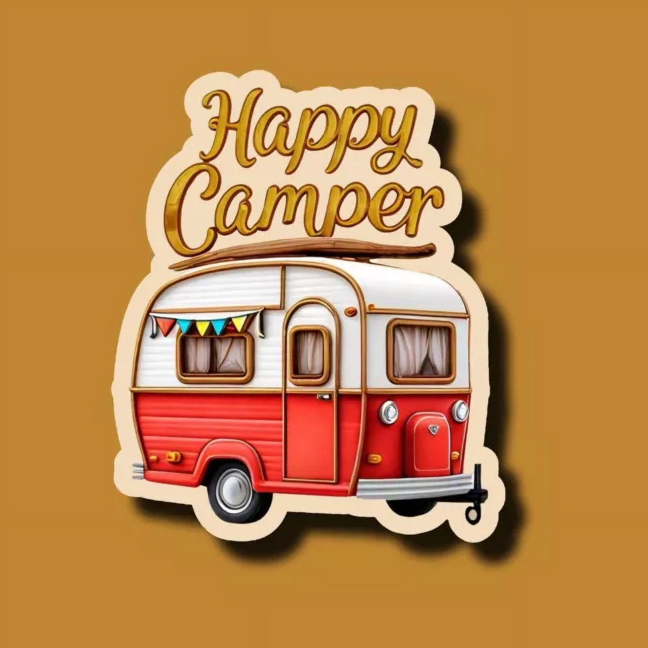 Happy Camper Camping Woodsy Cute Camper Sticker Phone Decal Water ...