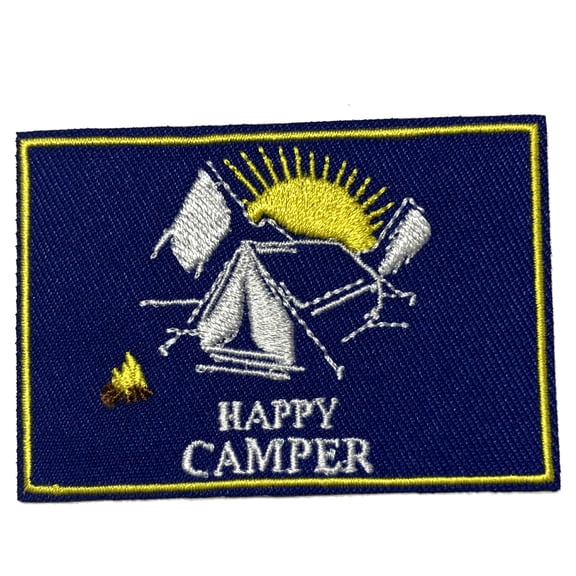 Happy Camper Campsite Embroidered Patch Iron/Sew-On Applique Travel Souvenir