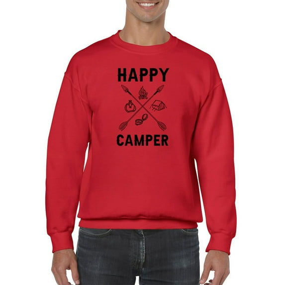 Happy Camper Design. Sweatshirt Men -GoatDeals Designs, Male Large