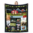 thumbnail image 1 of Happy Camper Flannel Blanket Soft Lightweight Camping Blanket for Travel/Bedroom/Outdoor - Gift for Camper Lover 60x80 Inch, 1 of 6