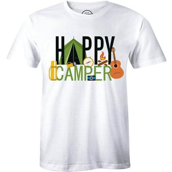 Happy Camper Funny Camping Cool Vintage Retro Design T-Shirt