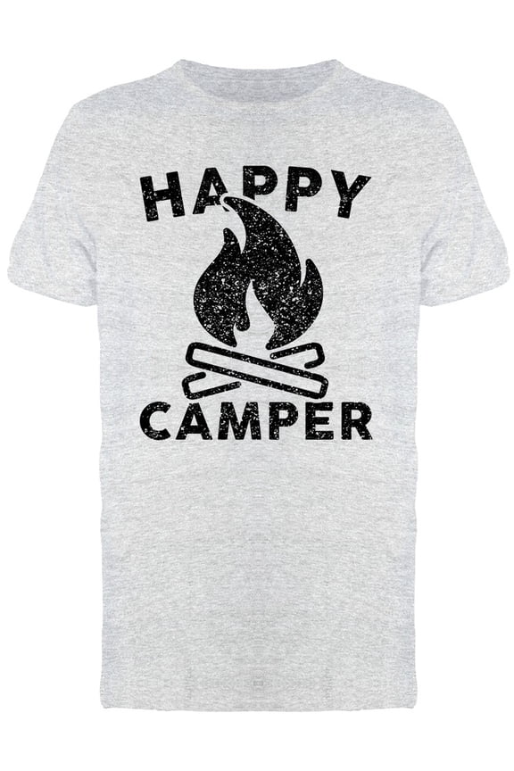 Happy Camper Funny Camping Graphic Men T-Shirt, Male Medium