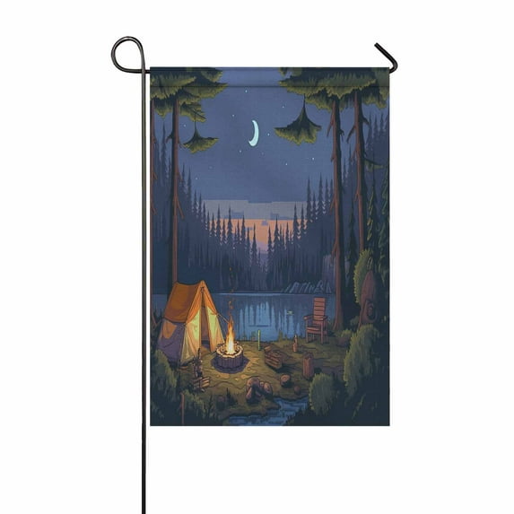 Happy Camper Garden Flag Vertical Double Sided Camping Summer Campers with Flowers Garden Yard Lawn Outdoor Decoration 12 x 18 Inch (Happy Camper)
