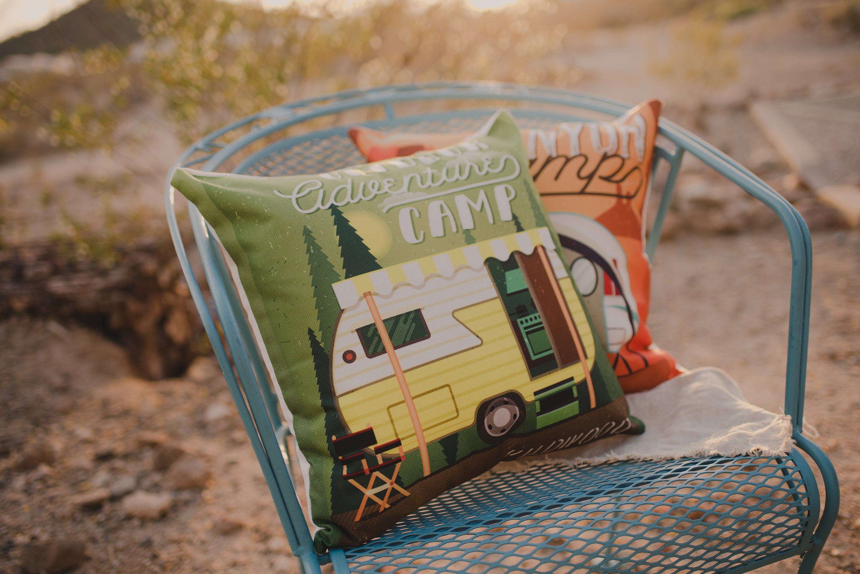 Happy camper top pillow cover