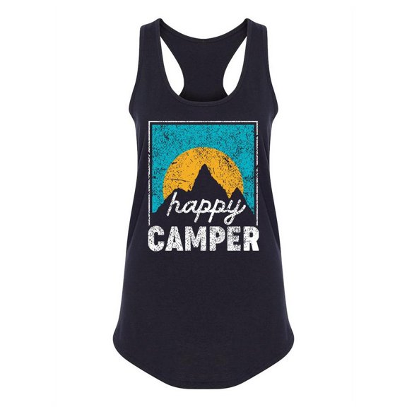 Happy Camper Landscape Women Racerback Tank, Female x-Small