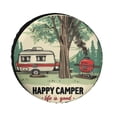 thumbnail image 1 of Happy Camper Life Is Good Spare Tire Cover Camper Gifts Polyester Universal Spare Wheel Tire Cover Wheel Covers Fit for SUV Truck Travel Trailer 15 Inch, 1 of 8