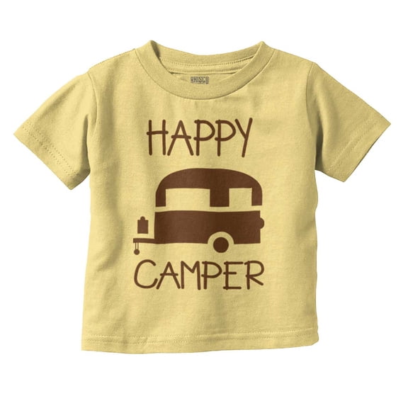 Happy Camper Outdoorsy Toddler Boy Girl T Shirt Infant Toddler Brisco Brands 18M