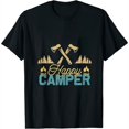 Happy Camper Retro Vintage Funny Matching Camping Crew Womens T Shirt