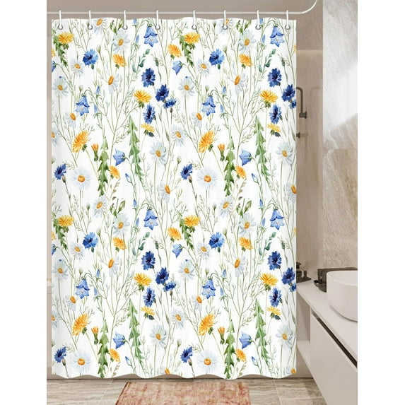 Happy Camper Shower Curtain Retro Rustic Wood Neutral Color For Travel Trailer Camping Theme Motor RV Bathroom Stall Shower Curtain Set, Small Size Waterproof Fabric Shower Cutain, Hooks Include 47x64