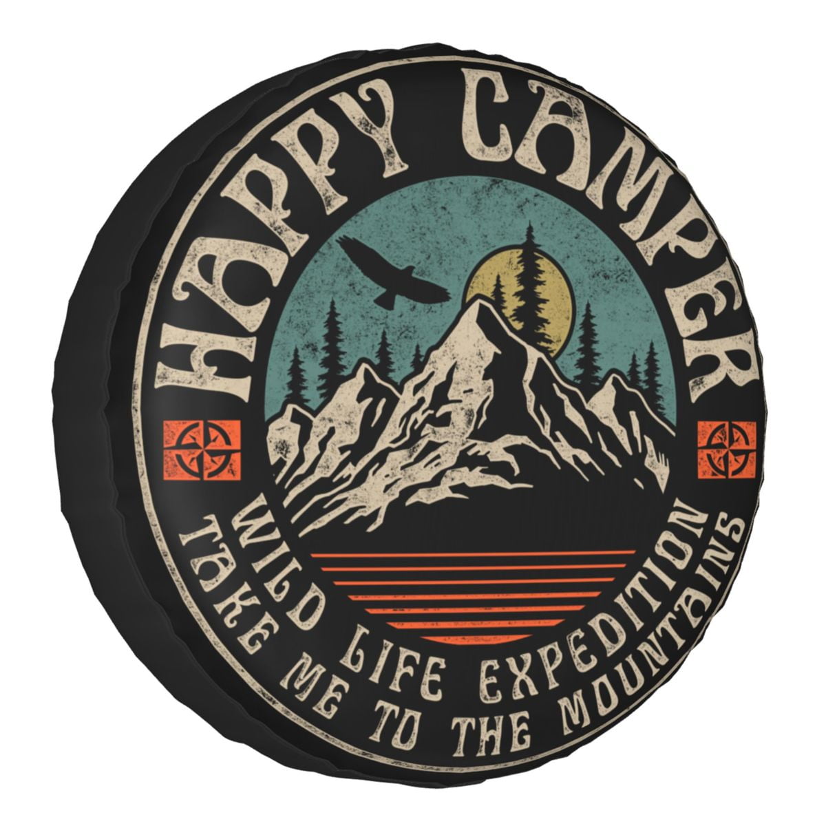 Happy Camper Spare Wheel Tire Cover for Mitsubishi Pajero Mountain Camp