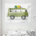 thumbnail image 1 of Happy Camper Tapestry, Safari Van Digital Design African Savannah Vehicle Touristic Exotic Places, Wall Hanging for Bedroom Living Room Dorm Decor, 80W X 60L Inches, Multicolor, by Ambesonne, 1 of 2