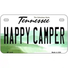 Happy Camper Tennessee Novelty Metal License Plate 7" x 4" Motorcycle (MP)