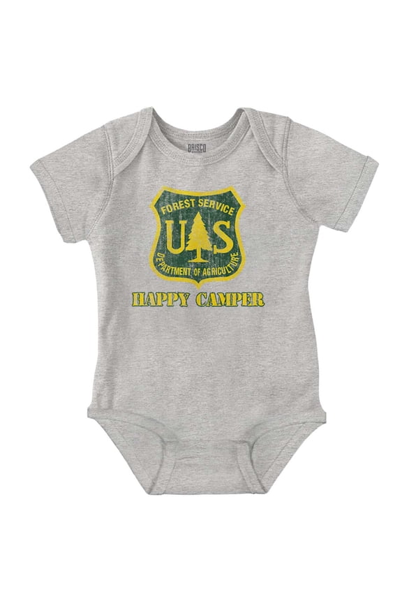 Happy Camper US Forest Service Romper Boys or Girls Infant Baby Brisco Brands 6M