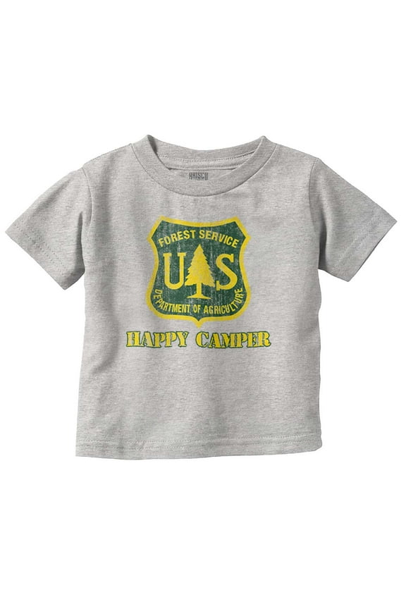 Happy Camper US Forest Service Toddler Boy Girl T Shirt Infant Toddler Brisco Brands 2T
