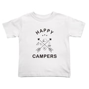 Happy Campers Camping Cute Toddler T Shirts for Boys Girls White, Youth XL