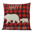 thumbnail image 1 of Happy Campers | Pillow Cover | Home Decor | Throw Pillows | Mama Bear Decor | Cabin Decor | Plaid Pillow | Room Decor | Bedroom Decor, 1 of 3