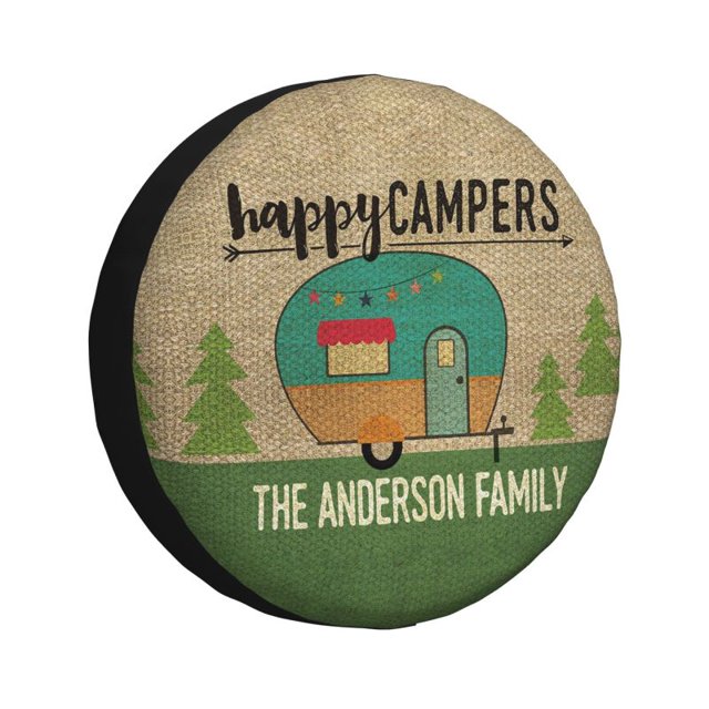 Happy Campers Spare Tire Cover for Land Cruiser Prado RV SUV 4WD 4x4