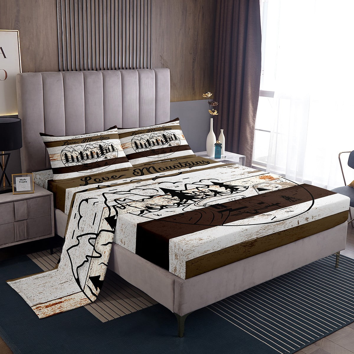 Happy Camping Bed Sheets Set Camping Essentials Sheet Set, Twin Camper