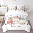 thumbnail image 1 of Happy Camping Camper Comforter Set 7 Piece Bed in a Bag Twin,Camp Travel Car Bedding Sets Retro Rustic Farmhouse Camping Gift Sheet Set with Comforter, 1 of 5