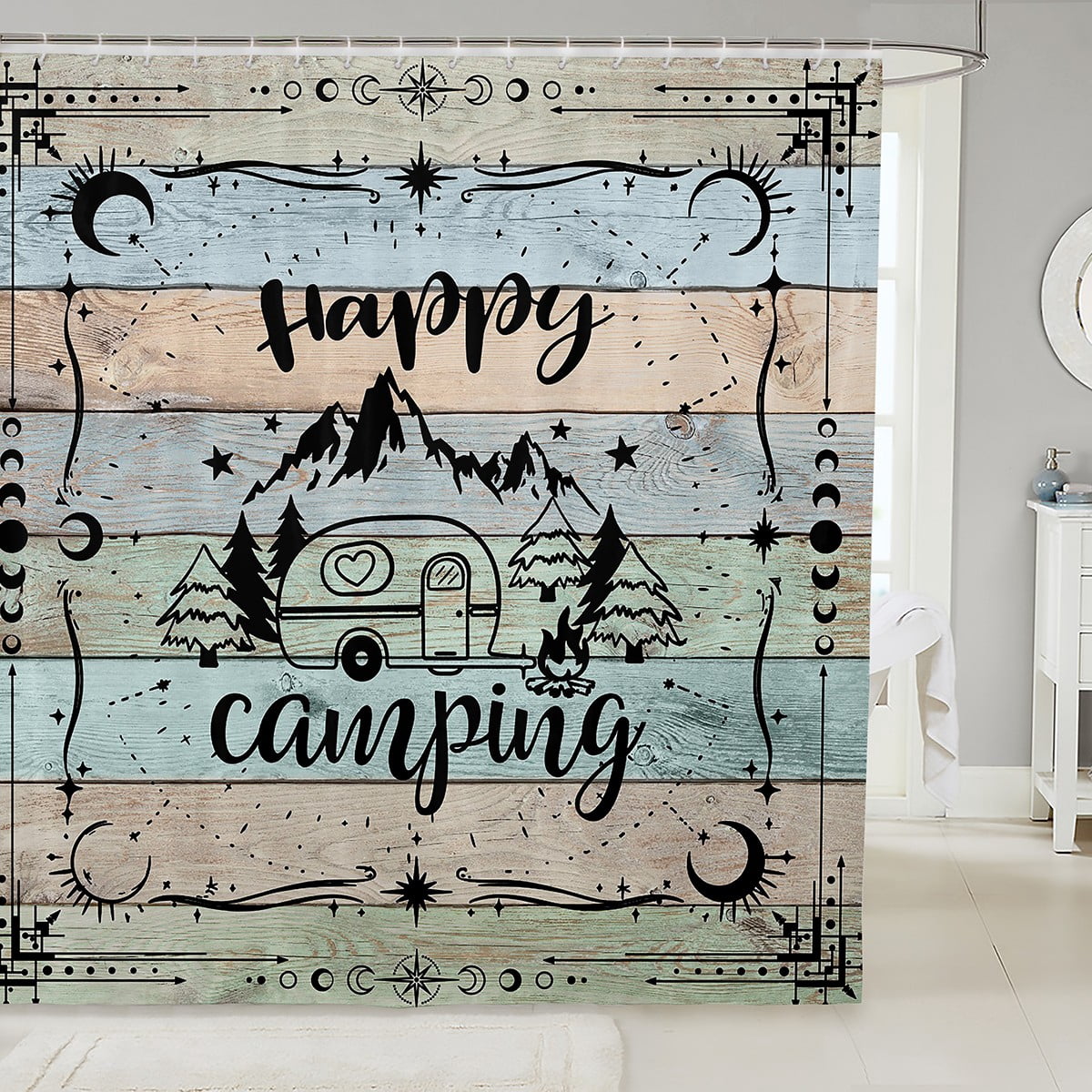 Sunset Camp Cast Shower Curtain NCU0DQQ0397