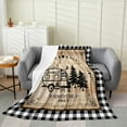 thumbnail image 1 of Happy Camping Fuzzy Blanket,Camper Fleece Blanket For Home Room Decor,Rv Camper Accessories Flannel Blanket For Travel,Rustic Farmhouse Style Throw Blanket,Wooden Farm Blanket Throw 50x60, 1 of 5