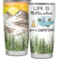 thumbnail image 1 of Happy Camping Lovers Gifts Gifts for Camper Camping Travel Tumblers Gifts Ideas for Women Men Camping Lovers gifts for camper Tumbler Insulated Stainless Steel With Lid 20 OZ, 1 of 6