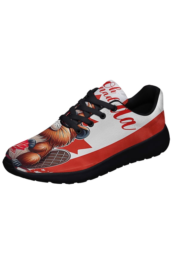 Happy Canada Day Beaver Shoes Sneakers Black Size 9