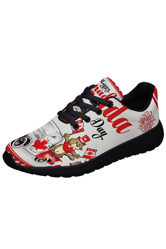 Happy Canada Day Beaver Truck Shoes Sneakers Black Size 9