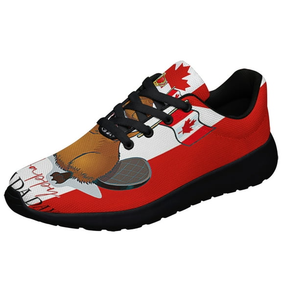 Happy Canada Day Funny Beaver Shoes Sneakers Black Size 10.5