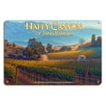 thumbnail image 1 of Happy Canyon of Santa Barbara Wineries - California Vineyards Wine Country Art by Kerne Erickson - 8 x 12 inch Vintage Wood Art Sign, 1 of 4